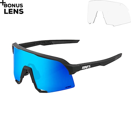 Bike Sunglasses and Goggles 100% S3 matte black | hiper blue multi mirror 2021 - 1