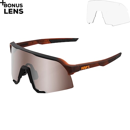 Bike Sunglasses and Goggles 100% S3 matte translucent brown fade | hiper silver mirror 2021 - 1