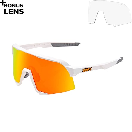 Bike Sunglasses and Goggles 100% S3 soft tact white | hiper red mirror 2021 - 1