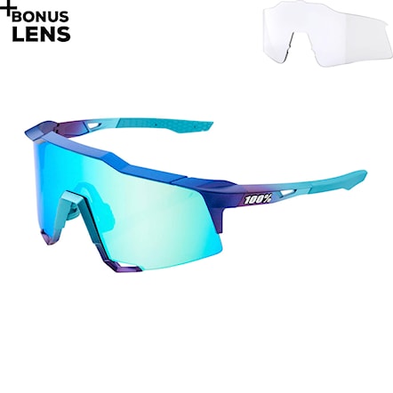 Bike Sunglasses and Goggles 100% Speedcraft matte metallic into the fade | blue topaz multi mirror 2021 - 1