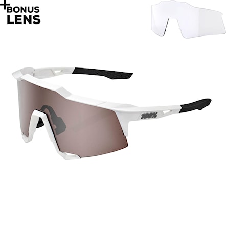 Bike Sunglasses and Goggles 100% Speedcraft matte white | hiper silver mirror 2021 - 1