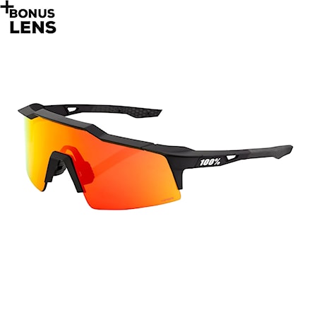 Bike Sunglasses and Goggles 100% Speedcraft SL soft tact black | hiper red multilayer mirror 2020 - 1