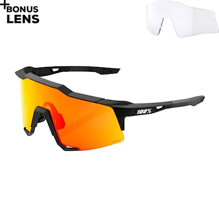 Bike Sunglasses and Goggles 100% Speedcraft soft tact black | hiper red multi 2021 - 1