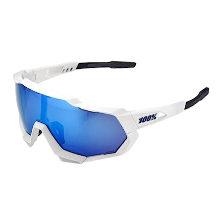 Bike Sunglasses and Goggles 100% Speedtrap matte white | hiper blue mirror 2021 - 1