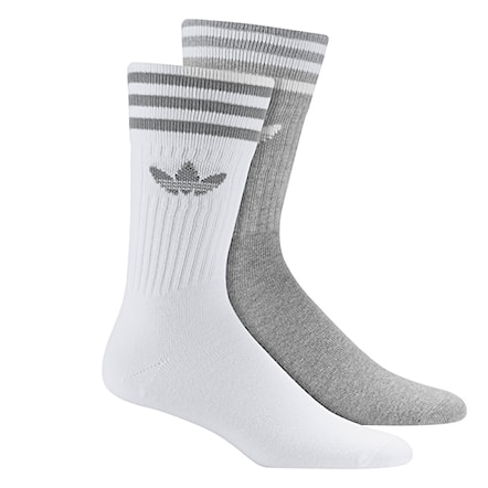 Socks Adidas Solid Crew medium grey heather/white 2019 - 1