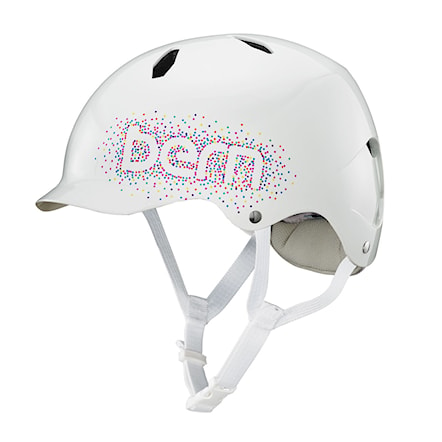 Prilba na skateboard Bern Bandita gloss white confetti logo 2017 - 1
