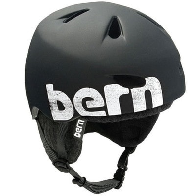 Snowboard Helmet Bern Brentwood Audio matte black logo - 1