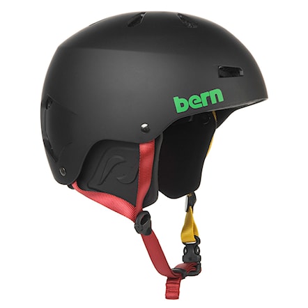 Skateboard Helmet Bern Macon H2O matte black rasta 2015 - 1