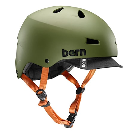 Skateboard Helmet Bern Macon Visor matte olive 2014 - 1