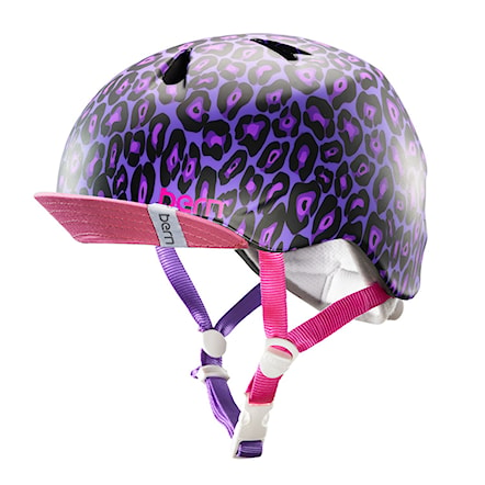 Skateboard Helmet Bern Nina satin purple leopard 2015 - 1
