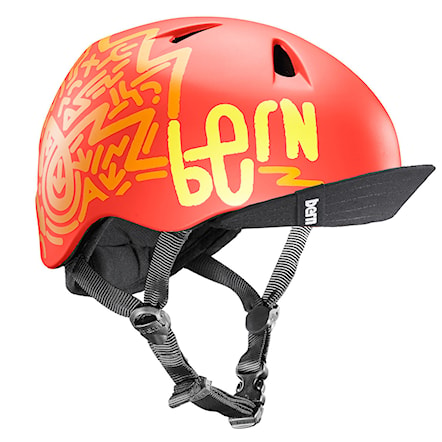 Skateboard Helmet Bern Nino matte orange zig zag 2016 - 1