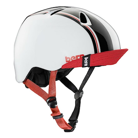 Skateboard Helmet Bern Nino gloss white racing stripe 2014 - 1