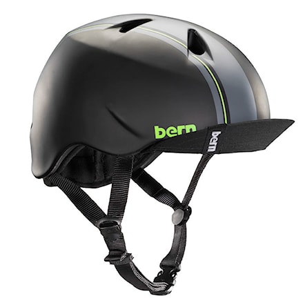 Skateboard Helmet Bern Nino matte black racing stripe 2014 - 1