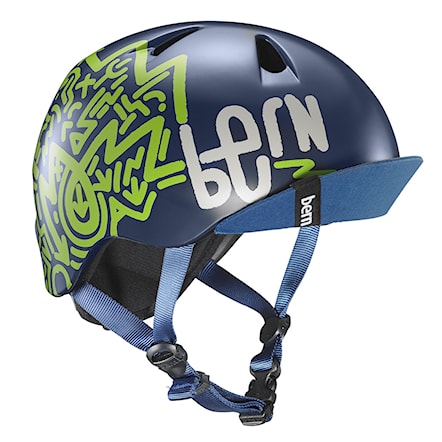 Skateboard Helmet Bern Nino matte navy blue zig-zag 2018 - 1