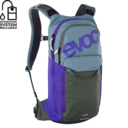 Bike batoh EVOC Stage 6 + Hydration Bladder 2 steel/violet/dark olive - 1