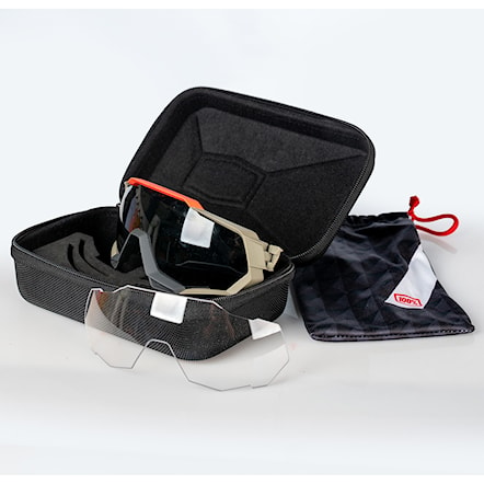 Bike Sunglasses and Goggles 100% Speedtrap soft tact quicksand | smoke 2021 - 2