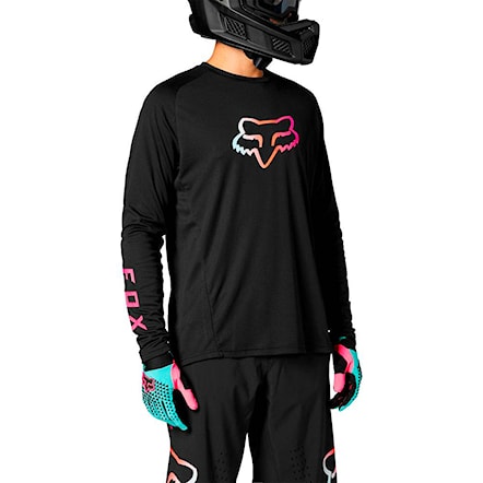Bike koszulka Fox Defend LS black/pink 2021 - 1
