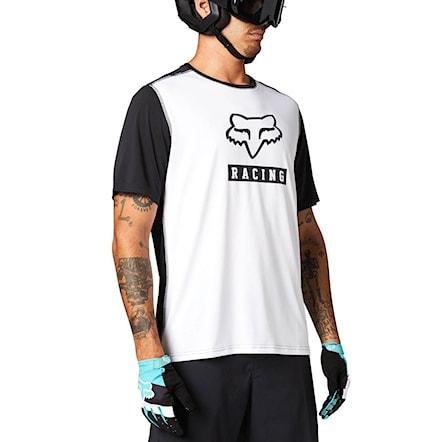 Bike koszulka Fox Ranger Block SS white 2021 - 1