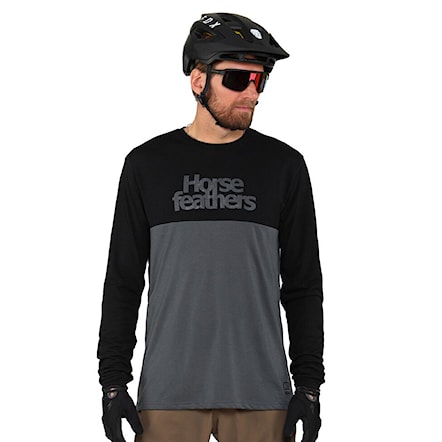 Bike koszulka Horsefeathers Fury LS black/grey 2023 - 1