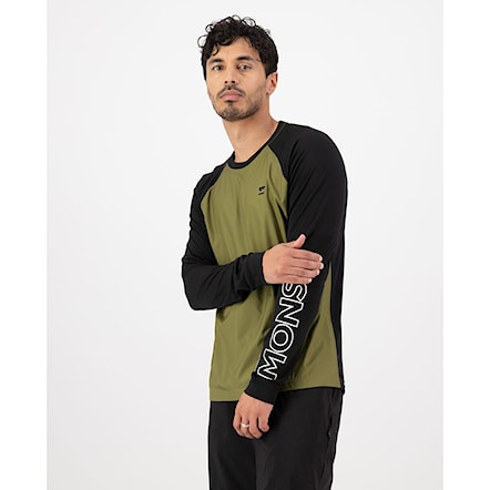 Bike dres Mons Royale Tarn Merino Bike Wind Jersey fern/black 2025 - 3