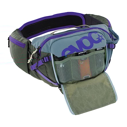Bike ledvinka EVOC Hip Pack Pro 3 + Hydration Bladder 1,5 steel/violet/dark olive - 4