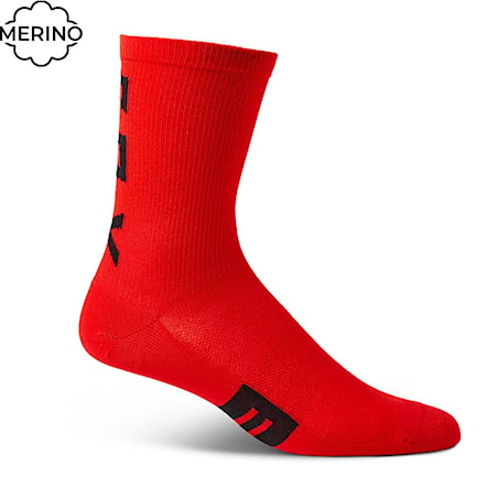 Bike ponožky Fox 6" Flexair Merino fluo red 2022 - 1