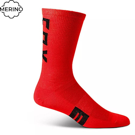 Bike ponožky Fox 8" Flexair Merino fluo red 2022 - 1