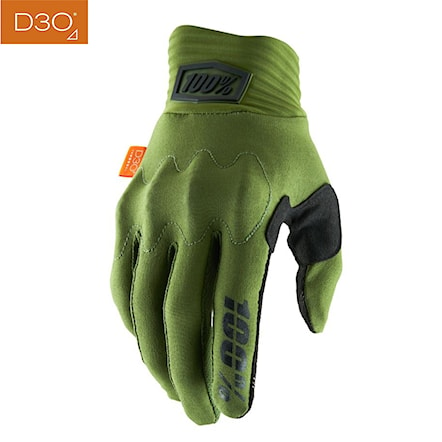 Bike Gloves 100% Cognito D3O army green/black 2022 - 1