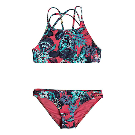 Swimwear Roxy Let The Surf Crop Top Set rouge red mahna mahna 2018 - 1