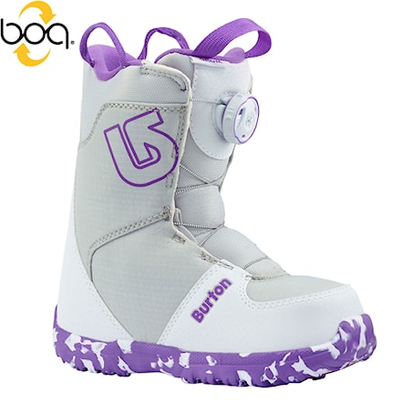 Topánky na snowboard Burton Grom Boa white/purple 2019 - 1