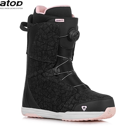 Topánky na snowboard Gravity Aura Atop black denim/pink 2023 - 1