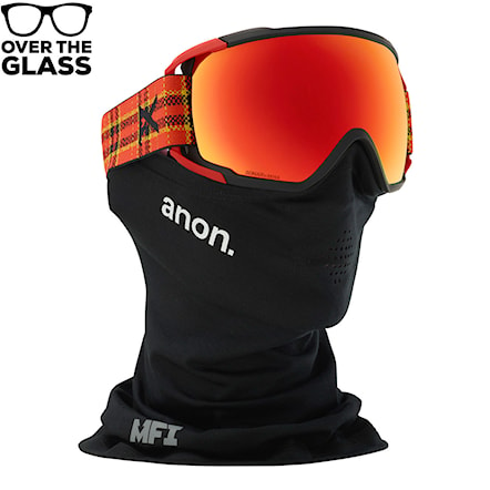 Snowboardové okuliare Anon Circuit MFI flannel | sonar red 2019 - 1