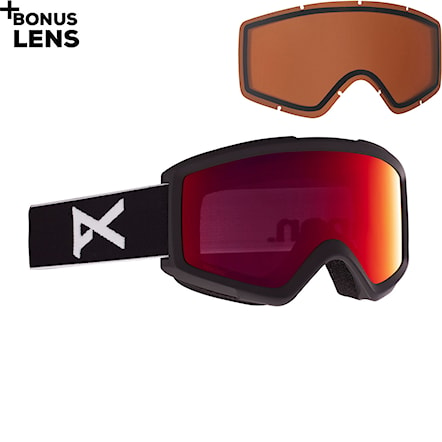 Gogle snowboardowe Anon Helix 2.0 black | perceive sunny red+amber 2021 - 1
