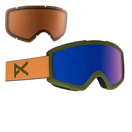 Snowboard Goggles Anon Helix 2.0 W/spare orange | blue cobalt+amber 2018 - 1