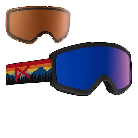 Gogle snowboardowe Anon Helix 2.0 W/spare range orange | blue cobalt+amber 2018 - 1