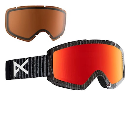 Snowboard Goggles Anon Helix 2.0 W/spare stryper | red solex+amber 2018 - 1