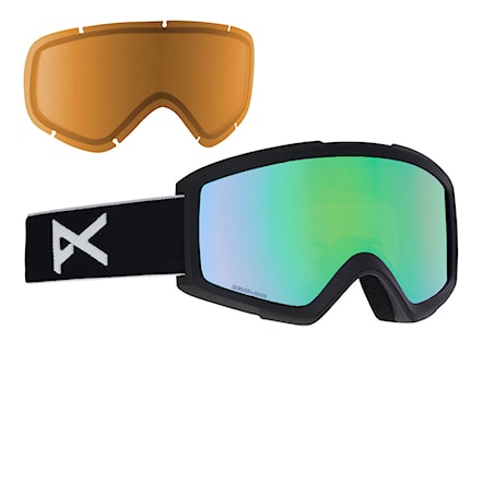 Snowboard Goggles Anon Helix 2 Sonar W/spare black | sonar green+amber 2019 - 1