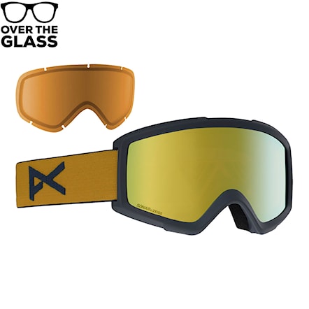 Snowboard Goggles Anon Helix 2 Sonar W/spare mustard | sonar bronze+amber 2019 - 1