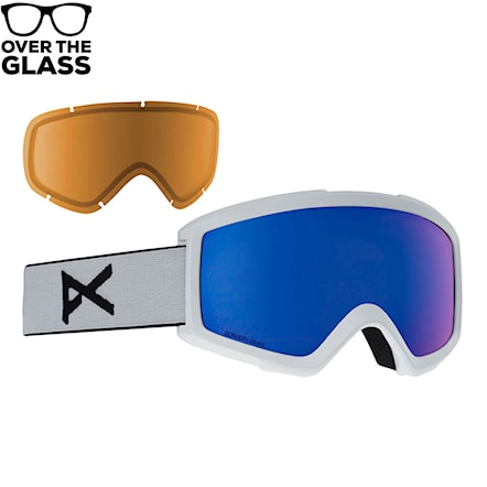 Snowboard Goggles Anon Helix 2 Sonar W/spare white | sonar infrared blue+amber 2019 - 1