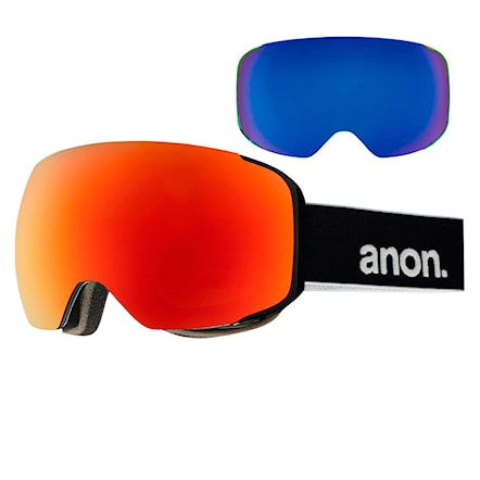 Snowboard Goggles Anon M2 black | red solex+blue lagoon 2017 - 1