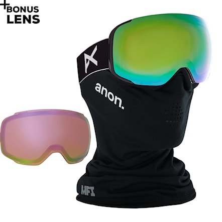 Snowboard Goggles Anon M2 MFI black | perceive var.green+per.cloudy pink 2021 - 1