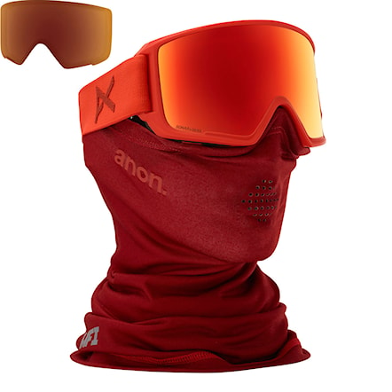 Gogle snowboardowe Anon M3 MFI W/Spare red planet | sonar red+sonar infrared 2019 - 1