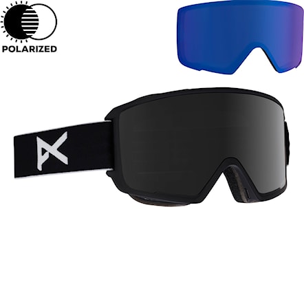 Gogle snowboardowe Anon M3 Polarized black | polar smoke+blue lagoon 2019 - 1