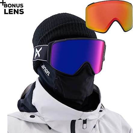 Snowboard Goggles Anon M4S MFI Cylindrical black | perc.sunny red+perc.cloudy burst 2023 - 1