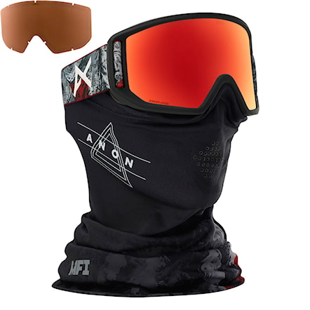 Gogle snowboardowe Anon Relapse MFI red planet | sonar red+amber 2019 - 1