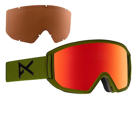 Snowboard Goggles Anon Relapse W/spare beer green | red solex+amber 2018 - 1