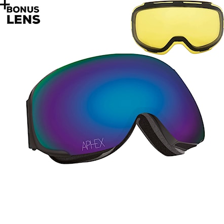 Snowboard Goggles Aphex Kepler matt black | revo blue+yellow 2021 - 1