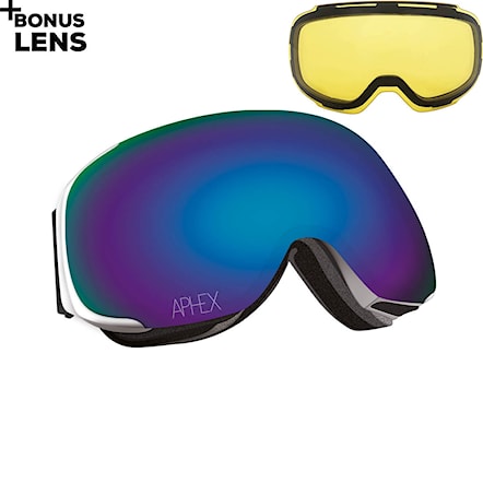 Snowboard Goggles Aphex Kepler matt white | revo blue+yellow 2021 - 1