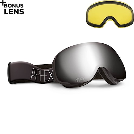 Snowboard Goggles Aphex Kepler Small matt black | silver+yellow 2021 - 1