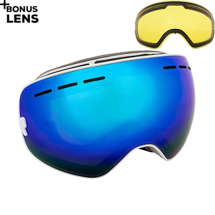 Snowboard Goggles Aphex Krypton matt white | revo blue+yellow 2021 - 1